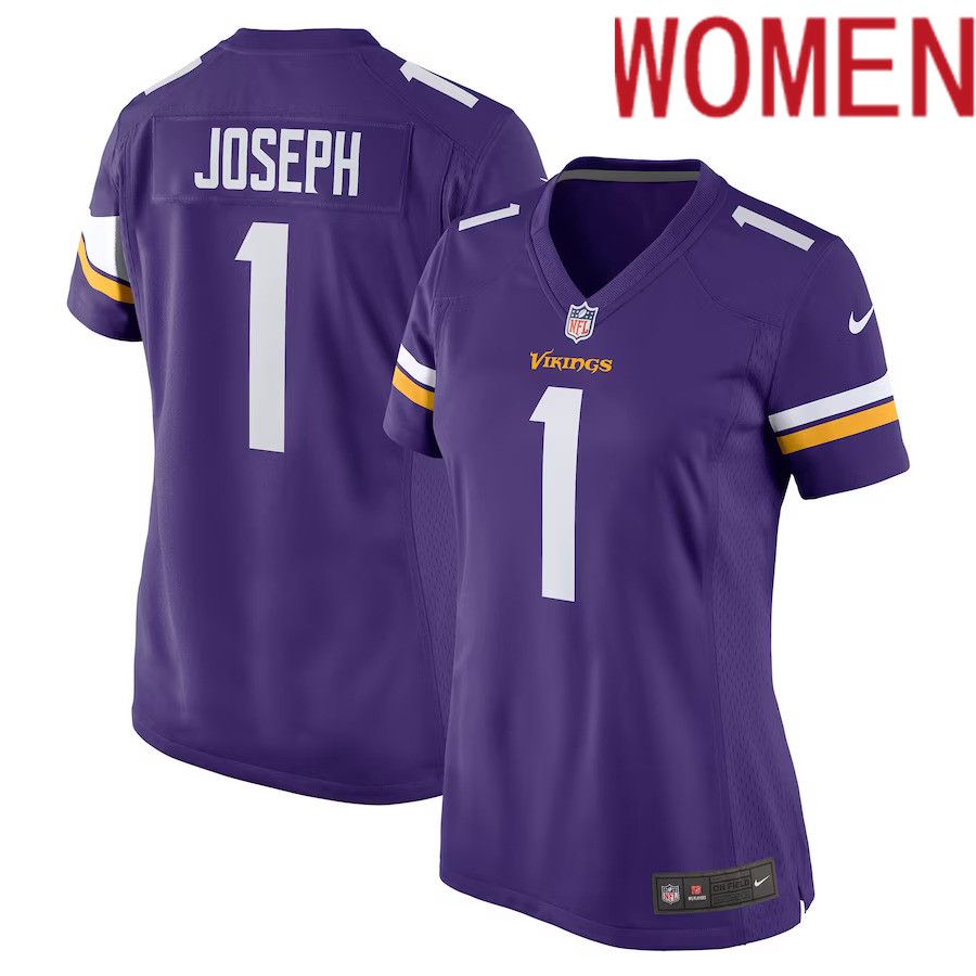 Women Minnesota Vikings 1 Greg Joseph Nike Purple Game NFL Jersey